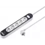 Sygonix SY-4538276 5-voudig stekkerdoos met verlichte schakelaar, 1,5 m kabel, wit/zwart