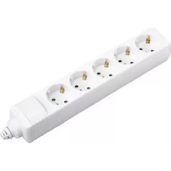 SYGONIX SY-4744418 3-voudige Schuko-stekkerdoos, 1,5 m kabel, wit, zonder schakelaar