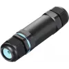 Sygonix SY-5498972 weerbestendige kabelverbinder met schroefklemmen, IP68, 3-polig, 32 mm x 118 mm, zwart