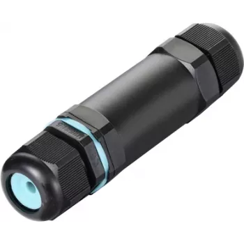 Sygonix SY-5498972 weerbestendige kabelverbinder met schroefklemmen, IP68, 3-polig, 32 mm x 118 mm, zwart