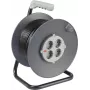 Sygonix SY-5655926 kabelhaspel 25 m zwart Schuko-stekker, 4 stopcontacten, thermische beveiliging