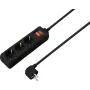 Sygonix SY-4890988 stopcontactblok met schakelaar, zwart, schuko, 1 stuk