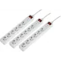 Sygonix 3xSY-5044446 overspanningsbeveiliging stopcontactblok, 6-voudig, wit, 1,5m kabel, 3-pack
