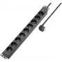 Sygonix SY-5799004 19-inch 9-voudig rackmontage-stopcontactblok, schuko, 2m kabel, zwart