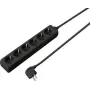 SYGONIX SY-4890992 stekkerdoos, 6 Schuko-stopcontacten, zonder schakelaar, zwart, 1,5 m kabel