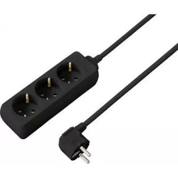 SYGONIX SY-4892462 stekkerdoos zonder schakelaar, 6 Schuko-stopcontacten, 1,5 m kabel, zwart