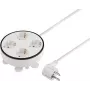 Sygonix SY-5806892 kabelhaspel 1,5 m wit 4-voudig Schuko 3680 W met hoofdschakelaar