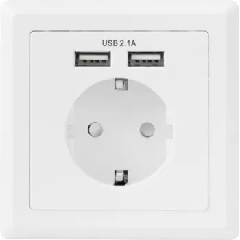 Sygonix SY-5045294 inbouwstopcontact met verhoogde aanraakbeveiliging en USB-laaduitgang IP20
