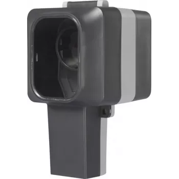 Sygonix SY-6670746 1-voudig opbouwstopcontact, afsluitbaar, draaibare stopcontactinzetten, IP55, grijs