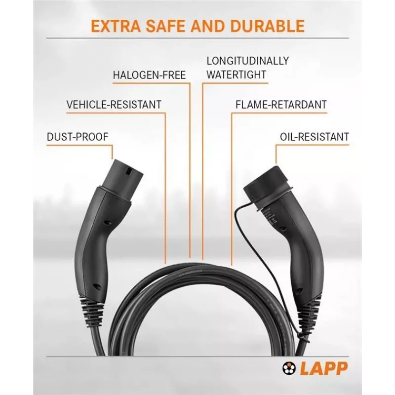LAPP MOBILITY Type 2 EV-laadkabel 22 kW 5 m zwart 61781
