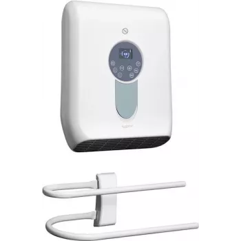 Sygonix SY-5050590 badkamer heteluchtverwarmer wit 2000W met LED-display, touch- & afstandsbediening, IP22 spatwaterdicht