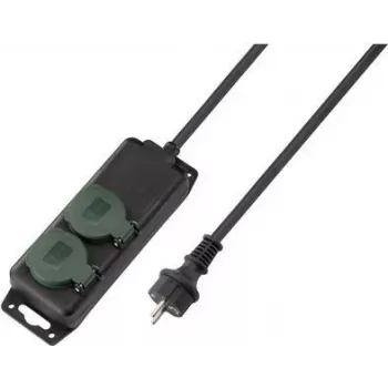 SYGONIX SY-5145338 Stekkerdoos met 6 Schuko-stopcontacten, 1,5 m kabel, Zwart/Groen