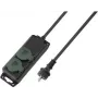 SYGONIX SY-5145338 Stekkerdoos met 6 Schuko-stopcontacten, 1,5 m kabel, Zwart/Groen