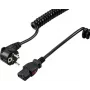 Sygonix SY-6733074 Vergrendelbare koude-apparatuur-netkabel CEE 7/7 naar IEC C13 3m Zwart