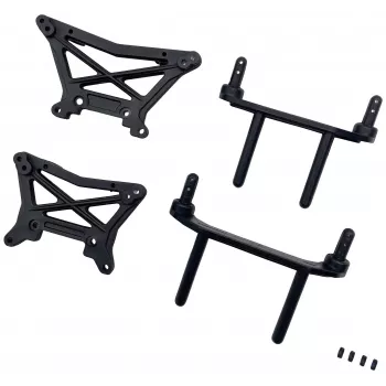 Reely RE-8378430 Schokdemperbrug & carrosseriehouder reserve voor Rhino 2WD en Dune Fighter 2WD