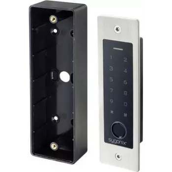 Sygonix SY-5231014 Vingerafdruk/RFID inbouw-toegangscontrolesysteem met verlicht toetsenbord, 12-18 V DC, IP55