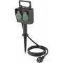 Sygonix SY-5231004 Buitenstopcontact 2-voudig zwart/groen IP44 16A 230V