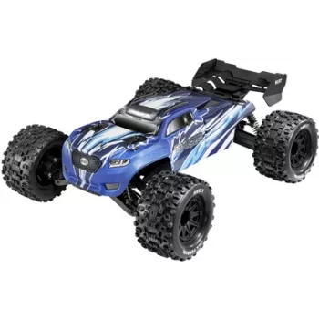 Reely Thor Blauw borstelmotor 1:10 RC monstertruck 4WD RTR 2,4GHz met accu, oplader, zenderbatterijen RE-8597610