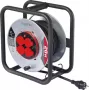 Sygonix SY-10236117 Kabelhaspel zwart Schuko-stekker 25m 4 stopcontacten