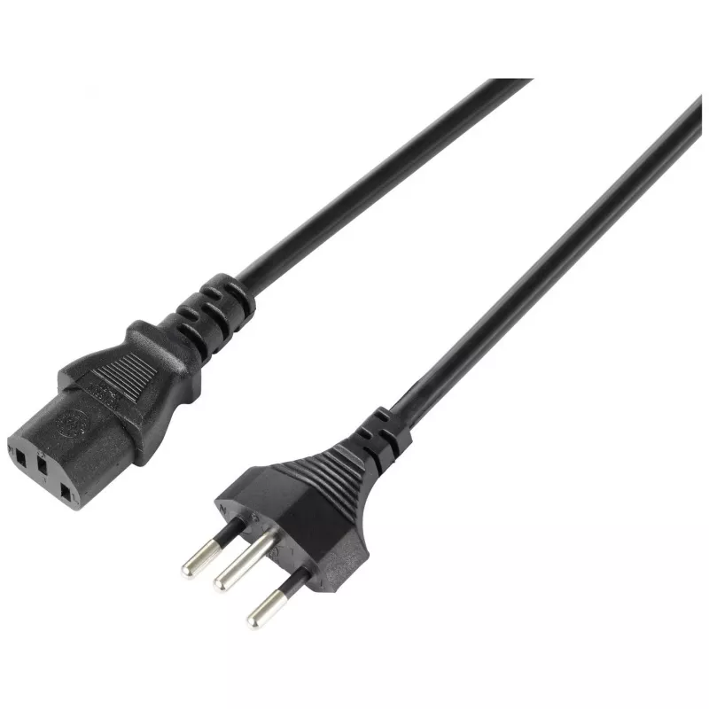 Sygonix SY-5243896 Koudapparaat-aansluitkabel CEE 7/7 naar IEC C13 haaks 5 m zwart
