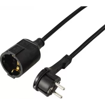 Sygonix SY-7165298 verlengkabel 16 A zwart 5,00 m H05VV-F 3G 1,5 mm²