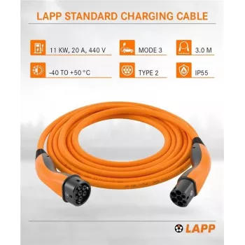 LAPP Type 2 EV-laadkabel 11 kW 3m oranje 75743