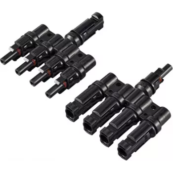 Sygonix solar adapter T-stekker 4 naar 1 1000 V DC SY-6408002 Y-stekker voor zonnepanelen