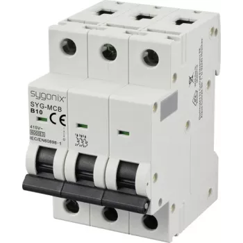 Sygonix SY-6440990 SYG-MCB 3P/B10/6KA installatieautomaat 3-polig 10A 415V AC 6kA