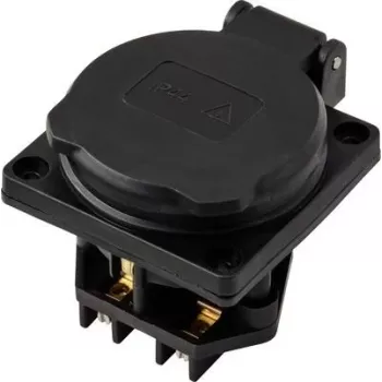 Sygonix SY-6746374 Schuko-stopcontact IP44 zwart