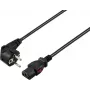 Sygonix SY-6733072 vergrendelbaar IEC C13 netsnoer, CEE 7/7 naar IEC C13, 2 m, zwart