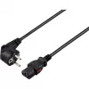 Sygonix SY-6733072 vergrendelbaar IEC C13 netsnoer, CEE 7/7 naar IEC C13, 2 m, zwart