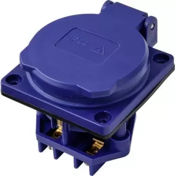 Sygonix SY-6746376 Schuko-stopcontact IP44 blauw