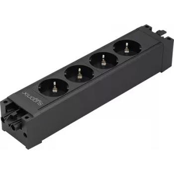 Sygonix SY-6872232 4-voudig stopcontactmodule zonder schakelaar, zwart