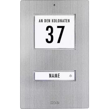 M-E MODERN-ELECTRONICS KT 1-EG deurbelplaat, roestvrij staal, 1 knop, IP44, witte LED