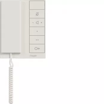 Hager RTQ640X audio-binnenstation met hoorn voor 2-draads-IP-bus, polarwit