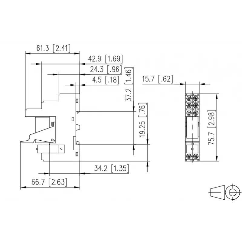 METZ CONNECT 11051025 vermogensrelaismodule 24 V DC, 1 CO, 16 A, DIN-rail, zwart/oranje