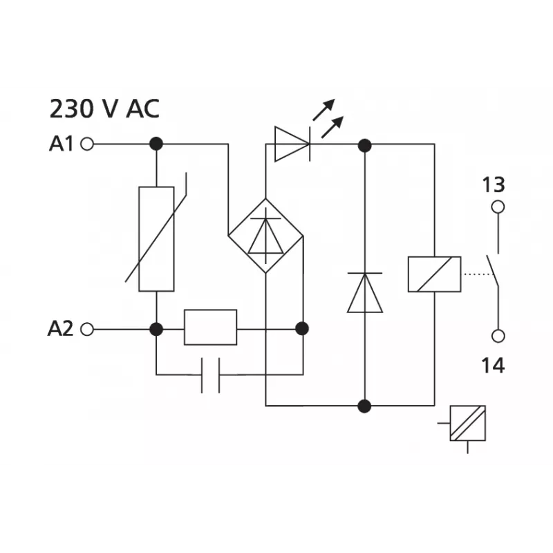 METZ CONNECT KRA-M4/1 relaismodule, 230 V AC spoel, 1 CO contact, wit 11061305