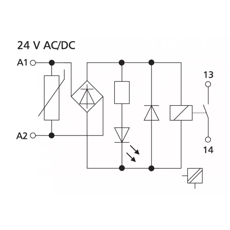 METZ CONNECT KRA-M4/1 interfacrelaismodule, 1 wisselcontact, 24 V AC spoel, wit 11061313