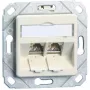 METZ CONNECT BTR E-DAT modul 8/8(8) UPk zonder modules - inbouw-datadoos, CAT 6, zuiverwit RAL 9010, 2 poorten 1309151102-E-90