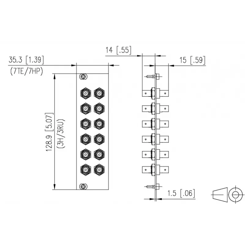 METZ BTR 15024A0112-E OpDAT REGpro 12xST SM/MM keramische frontplaat 3U/7HP