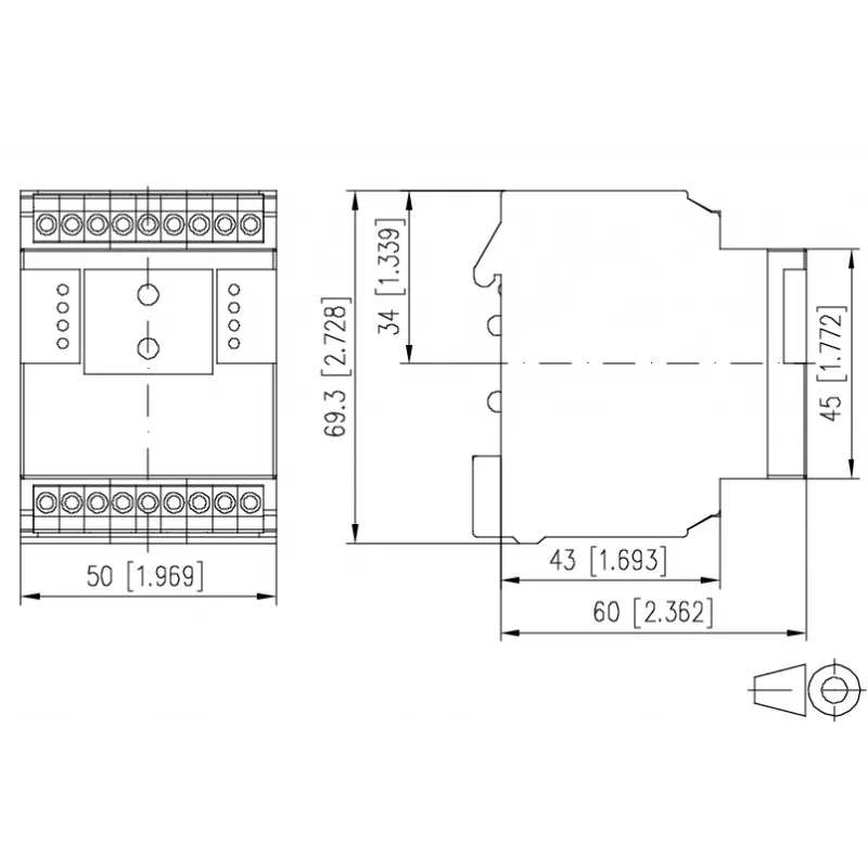 METZ CONNECT EIW-C18 industriële contactdoos, Schuko, DIN-rail, 230 V, 8 A, wit 11027205