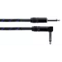 Cordial 14780 instrumentkabel 3 m – 6,3 mm TS jack naar 6,3 mm TS jack, zwart/blauw textielmantel