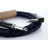 Cordial 14780 instrumentkabel 3 m – 6,3 mm TS jack naar 6,3 mm TS jack, zwart/blauw textielmantel
