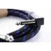 Cordial 14780 instrumentkabel 3 m – 6,3 mm TS jack naar 6,3 mm TS jack, zwart/blauw textielmantel