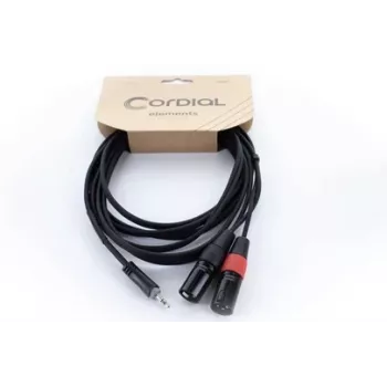 Cordial EY 3 WMM XLR Y-adapterkabel 3,5mm TRS plug naar 2x XLR plug 3m 14872