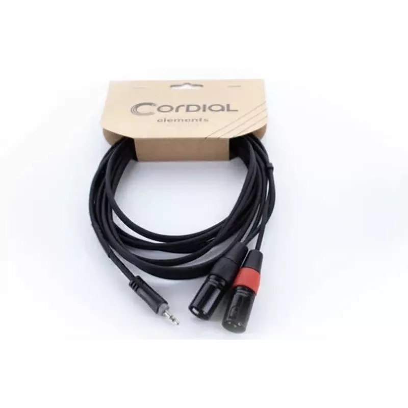 Cordial EY 3 WMM XLR Y-adapterkabel 3,5mm TRS plug naar 2x XLR plug 3m 14872