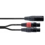 Cordial EY 0,3 MFF XLR Y-adapterkabel - 1x XLR plug naar 2x XLR bus, 0,3 m, zwart 14881