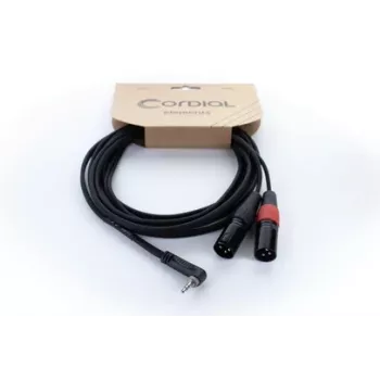 Cordial EY 1.5 WRMM XLR Y-adapterkabel 3,5mm TRS naar 2x XLR stekker 1,5m zwart 14874