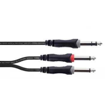 Cordial 14878 audio-Y-adapterkabel 6,3 mm stereo jack naar 2x 6,3 mm mono jack 3 m zwart