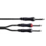 Cordial 14878 audio-Y-adapterkabel 6,3 mm stereo jack naar 2x 6,3 mm mono jack 3 m zwart